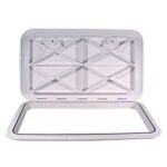 Open rectangular plastic hatch with gasket seal