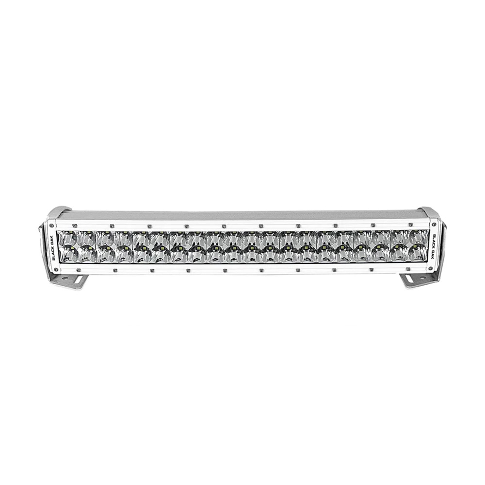Silver LED light bar with mounting brackets
