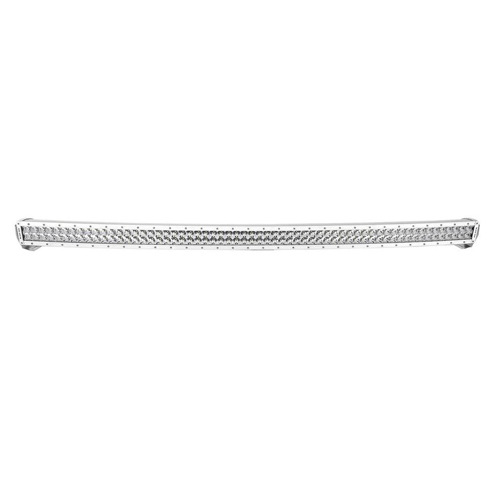 Curved LED light bar on white background