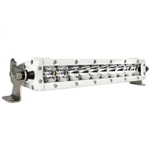 White LED light bar with mounting brackets