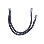 Y-shaped automotive wiring harness with three connectors