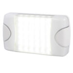 White outdoor wall light with motion sensors