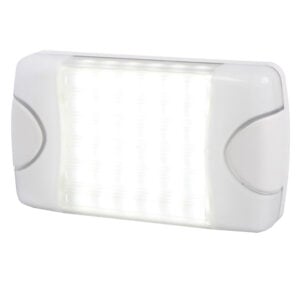 White outdoor wall light with motion sensors