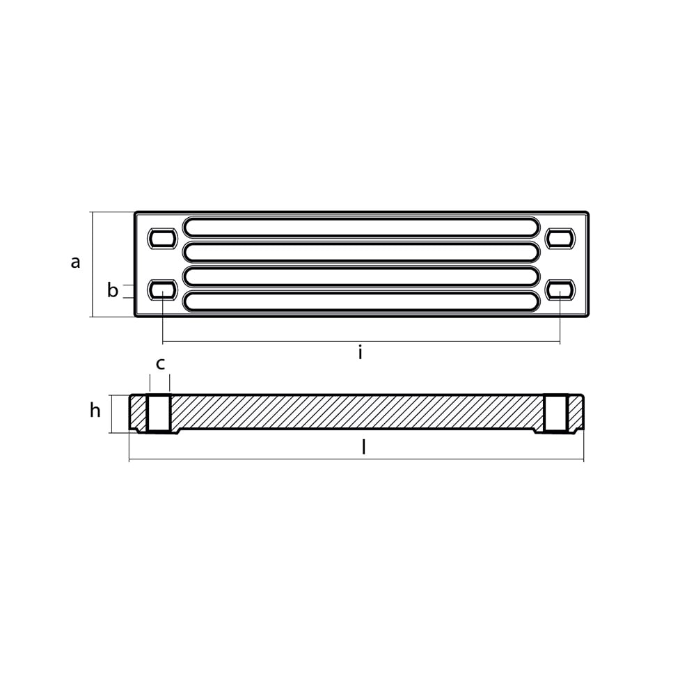 Technical diagram of a rectangular louver grille.