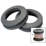 Gray industrial rope pulley rings