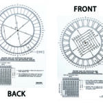 Technical diagrams labeled front and back views