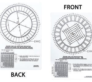 Technical diagrams labeled front and back views