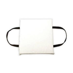 White square seat cushion with black handles
