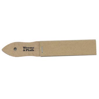 Tan leather strap with Weems & Plath logo