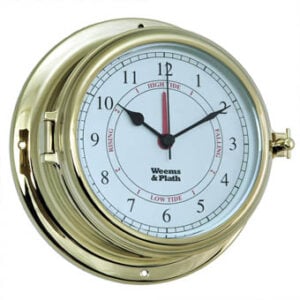 Brass nautical wall clock with tide indicator