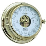Brass marine barometer with dial and needle