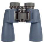 Blue binoculars isolated on white background