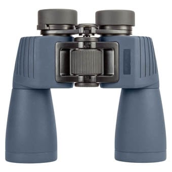 Blue binoculars isolated on white background