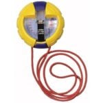 Yellow and blue chalk line reel with red string