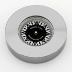 Round metal compass with silver base