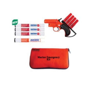 Marine emergency flare gun kit with flares