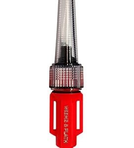 Red automotive circuit tester with transparent cap