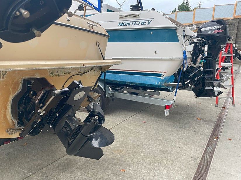 Boats with stern drives and Mercury outboard motor