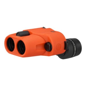 Orange thermal binoculars with black eyepiece